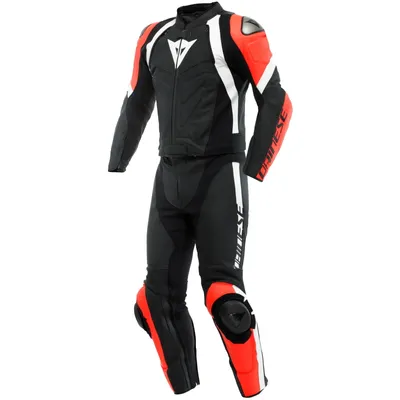 Obrázek produktu pro Dainese Kožený oblek pánský dvoudílný Avro 4 Black Matt - Fluo Red - White 46