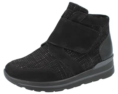 Produktbild von WALDLÄUFER M-Sarah Damen Klettstiefelette schwarz Nubukleder - Größe: UK 5,5