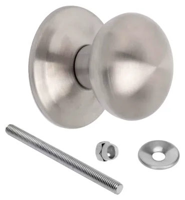 Produktbild von Emuca  Runder Türknauf für Haustür, Bowler Modell, Ø70mm, Türgriff für Haustür, Edelstahl, Nickel matt