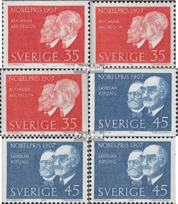 Produktbild von Briefmarken Schweden 1967 Mi 596A,Dl,Dr,597A,Dl,Dr (kompl.Ausg.) postfrisch Nobelpreisträger