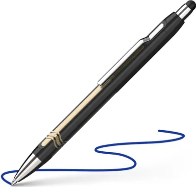 Image de Schneider SN138703 Stylo à bille Epsilon Touch - XB, bleu (indélébile), noir/or