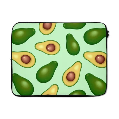 Produktbild von MuchoWow® Laptop Hülle 15 Zoll Avocado - Muster - Grün Laptoptasche - Laptoptasche - Sleeve - Rundum-Schutz