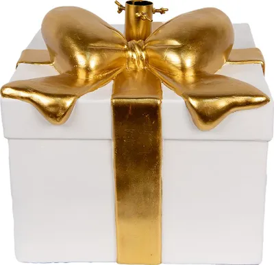 Produktbild von Clayre & Eef Weihnachtsbaumständer Geschenk 30x28x48 cm Weiß Keramikmaterial