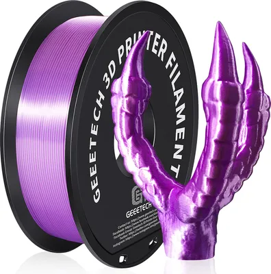 Produktbild von Geeetech Silk PLA-Filament fuer 3D-Drucker, 1,75 mm, Massgenauigkeit +/- 0,03 mm, hochwertiges 3D-Druckmaterial, 1-kg-Spule (2,2 lbs) šC Lila