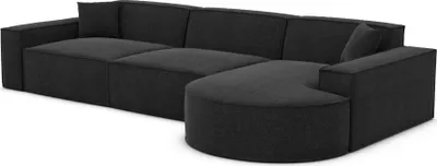 Produktbild von Strukturstoff L-Form Sofa Brevia Schwarz Rechts