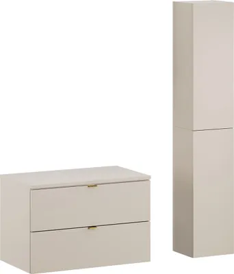 Produktbild von Badmöbel Set 2-teilig mit 80 cm Waschtischunterschrank in kaschmir matt DURANGO-56