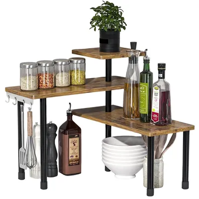 Produktbild von Eckregal mit 3 Ebenen - Platzsparendes Regal für Küche und Badezimmer