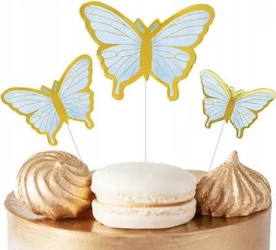 Produktbild von Tortenaufleger Schmetterling Blau Schmetterling Für Geburtstagsfeier Dekoration