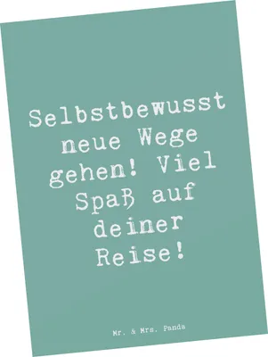 Produktbild von Mr. & Mrs. Panda Postkarte Spruch Alleine Reisen unternehmen - Meeresbrise - Geschenk, Postkarten, Trost, Lebensfreude, Vertrauem, Ansichtskarte, Mut, Abenteuer