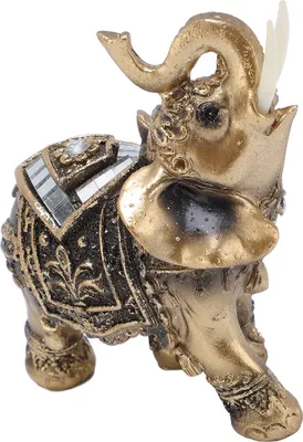 Produktbild von Elefantenstatue aus Kunstharz Exquisite, naturgetreue Elefantenfigur Tischdekoration für Wohnzimmer und Schlafzimmer M (10 x 5 x 10 cm/3,94 x 1,97 x 3,94 Zoll)