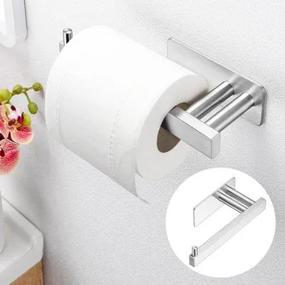 Obrázok produktu pre Samolepiaci držiak na toaletný papier z nehrdzavejúcej ocele do kuchyne a kúpeľne