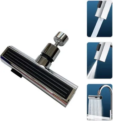 Produktbild von Famanu Küchenarmatur mit Wasserfallfunktion - 3-Funktions-Sprühkopf