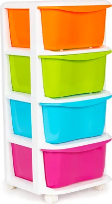 Produktbild von ModernHome PJJCBS0012-04B Rollregal mit 4 Kunststoffschubladen