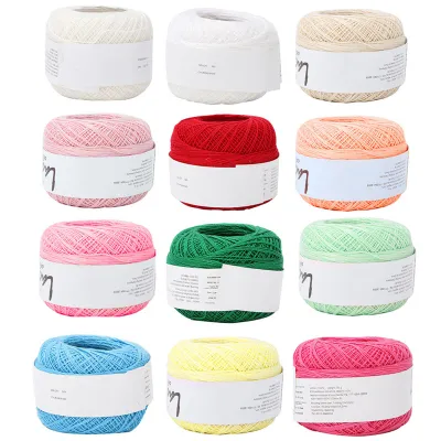Produktbild von Lace Line Baumwollhand gehäkulierte Sommerseide leichte dünne (12 Farben pro Set)