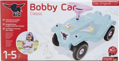 Produktbild von BIG-Bobby-Car-Classic Einhorn - Kinderfahrzeug mit Aufklebern im Einhorn Design,