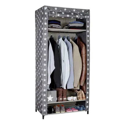Produktbild von Urban Stars - Textiler Kleiderschrank XXL - grau mit weißen Sternen