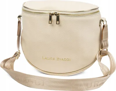 Produktbild von Laura Biaggi Beige Schultertasche Mit Logoriemen