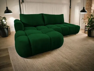 Produktbild von Ecksofa Milano Wolke 280x165 mit schlaffunktion bettkasten Grün Monolith 37 Links