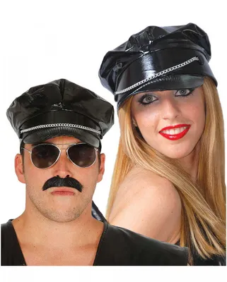Produktbild von Schwarze Biker Schirmmütze für Fasching & Halloween