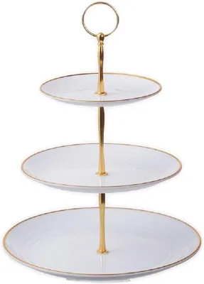 Produktbild von Etagère 3 Etagen - Porzellan - elegantes Design - ideal für Hochzeiten - ShopFlot