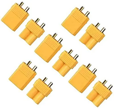 Produktbild von XT30 Stecker-Buchse Verbinder für RC LiPo Batterien | Hohe Qualität, 5 Paare | Ideal für Tello Batterie, JVC Autoradio Stromversorgung, Gelb