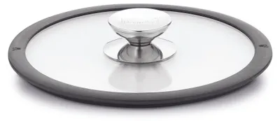 Produktbild von Glasdeckel mit schwarzem Silikonrand 20 cm, Glas, transparent