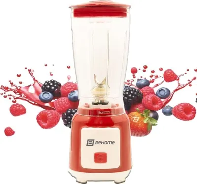 Smoothie-Mixer 600 ml, Glasbehälter, Edelstahlklingen, 250 W, rot
