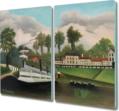 Produktbild von Coloray Schneidebrett Herdabdeckplatte 2x30x52 cm Kochplattenabdeckung Küchenbrett Hackbrett - Stadt Fischer