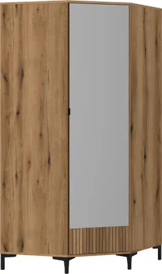 Produktbild von Eckkleiderschrank Eiche mit Spiegel RISBY-129