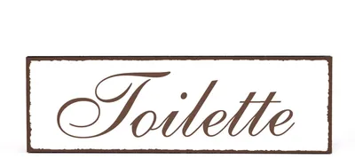Türschild Toilette aus Holz, selbstklebend, 15x5 cm
