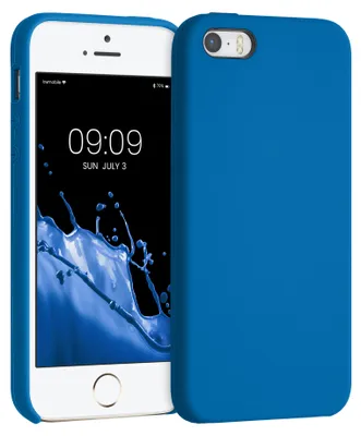 Produktbild von kwmobile Handyhülle für Apple iPhone SE (1.Gen 2016) / iPhone 5 / iPhone 5S Hülle - Case Silikon - Kabelloses Laden - Schutzhülle Cover in Blue Reef
