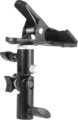 Obrázok produktu pre Kovová svorka s držiakom a otvorom 5/8", s 1/4" až 3/8" skrutkou, otočný adaptér pre reflektory a pozadia vo fotografických štúdiách