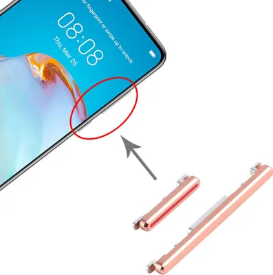 Obrázok produktu pre Tlačidlo napájania pre Huawei P40 – zlaté – zapnutie/vypnutie, ovládanie hlasitosti – náhradný diel – spínač