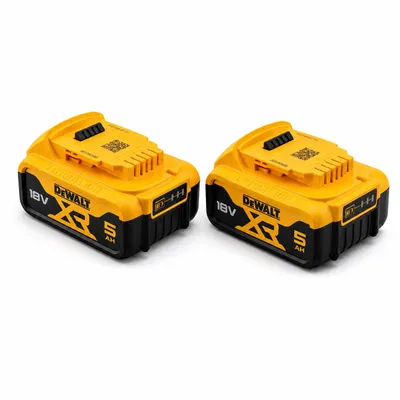 Zdjęcie produktu dla 2 akumulatory zamienne 18V 5,0Ah litowo-jonowe, kompatybilne z narzędziami DEWALT 18V XR – akumulatory narzędziowe o pojemności 5000mAh – zestaw dwupak/2 sztuki, Obraz wygenerowany przez AI