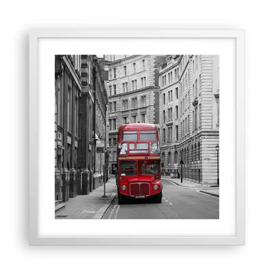 Produktbild von Gerahmtes Poster - Weißer Rahmen - Bus england urlaub london - 40x40 cm - Wand Bild - Wanddeko - Wandbilder - Kunstposter - Wandposter - Bilderrahmen - Bilder - Kunstdruck - Wandbild - P2WAC40x40-2153