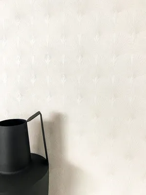 Produktbild von NEWROOM Tapete Weiß Vliestapete Fächer - Mustertapete Modern Creme  Ornamente  Retro Vintage Vintage