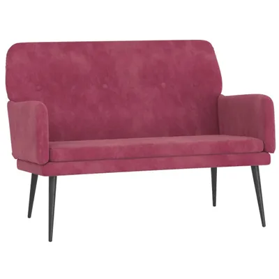 Zdjęcie produktu dla Ławka, Winna Czerwień, 108X79X79 Cm, Tapicerowana Aksamitem Lumarko! Lumarko!