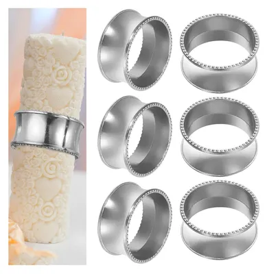 Serviettenringe aus Legierung, 6 Stück, silber, 4,8 cm
