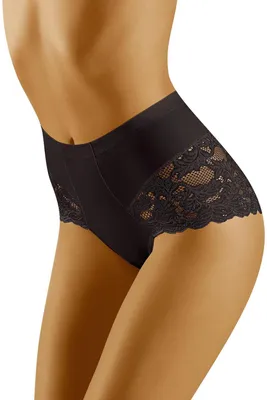 Produktbild von Wolbar damen y shapewear-slips spitze miederslip hohe taille figurformende wb184, schwarz, m