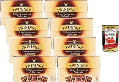 Produktbild von Italian Gourmet Schwarzer Tee aromatisiert Auswahlbox, 8 x 20 Teebeutel (40 g je Packung), sortierte Schwarztee-Mischung, einzeln versiegelte Beutel, Vorratspack + Italian Gourmet Polpa