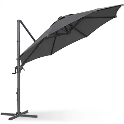 Image de Parasol de jardin pivotant à 360°, modèle GPUB35074G10, diamètre 300 cm, couleur gris foncé