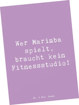 Produktbild von Mr. & Mrs. Panda Postkarte Spruch Marimba Fitness - Lavendeltraum - Geschenk, bildkarte, Grußkarte, Schlaginstrument, Musikerwitz, Musikinstrument, Lernen, Percussion