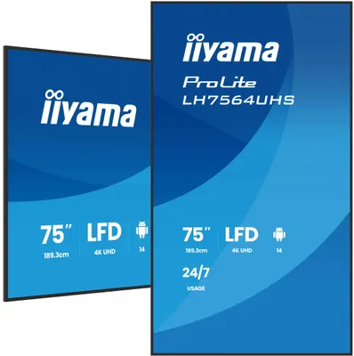 Immagine prodotto di IIYAMA 189.3cm(75") LH7564UHS-B1AG 16:9 2xHDMI+USB-C (Speditionsversand)