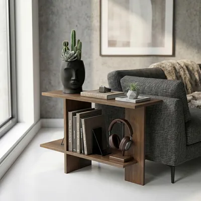 Produktbild von Skye Decor, Hochwertiger Beistelltisch (3er Set) - Saphir Eiche, 100% Melamin, 80x55x30
