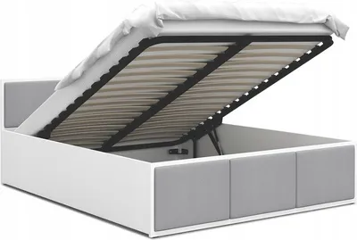 Obrázek produktu pro Postel s lamelovým roštem Postel pro mládež dvoulůžko světle šedobílá 120 / 140 / 160 / 180 cm, matrace:bez matrace, šířka:120x200 cm