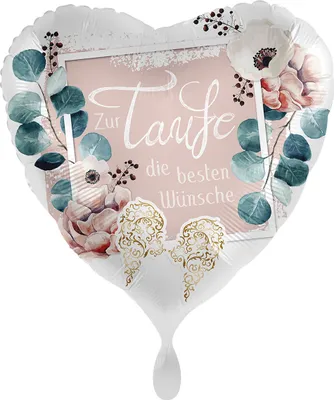 Produktbild von Zur Taufe Wünsche Herz Folienballon 43cm