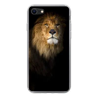 Produktbild von MuchoWow® Handyhülle Schutzhülle Hülle für iPhone SE 2022 Löwe - Licht - Schwarz - Porträt Silikon Softcase Handy Hülle - Schutzhülle