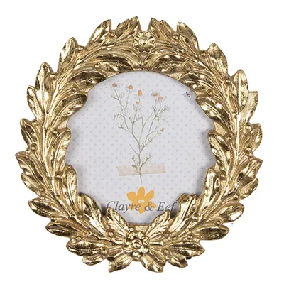 Produktbild von Clayre & Eef Bilderrahmen Ø 8 cm Goldfarbig Polyresin