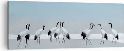 Produktbild von Bild auf Leinwand - Leinwandbild - Einteilig - Vögel Kraniche Natur - 140x50cm - Wand Bild - Wanddeko - Wandbilder - Leinwanddruck - Bilder - Wanddekoration - Leinwand bilder - AB140x50-4921