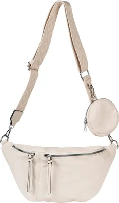 Produktbild von styleBREAKER Damen Halbmond Crossbody Schultertaschen Set 3-Teilig, Schultergurt mit Muster, Schlüsselanhänger, Börse 02012398